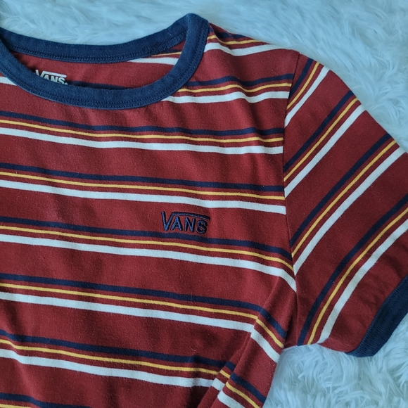 Vans Striped Crewneck Short Sleeve Shirt Size Medium - Picture 10 of 13